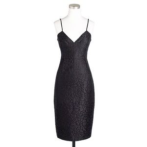 J. Crew Floral Glitter Black Jacquard Dress - 00